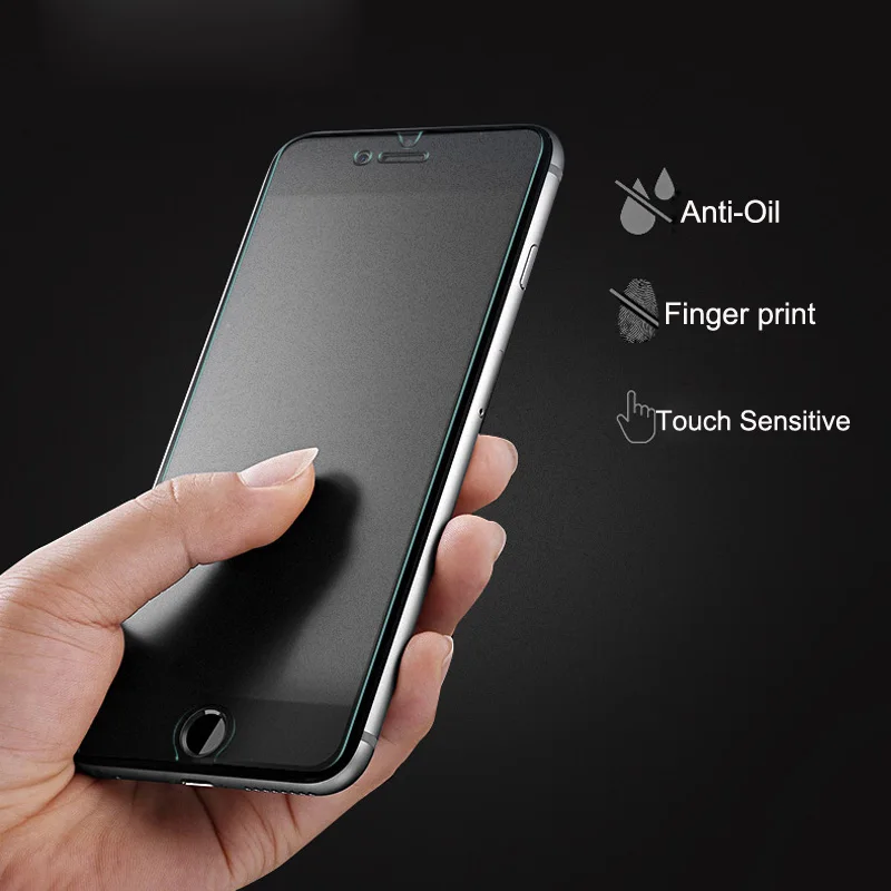 Anti-Fingerprint 9H Tempered Glass Film for iphone 6 6s plus matte tempered glass screen protector  5 5s se