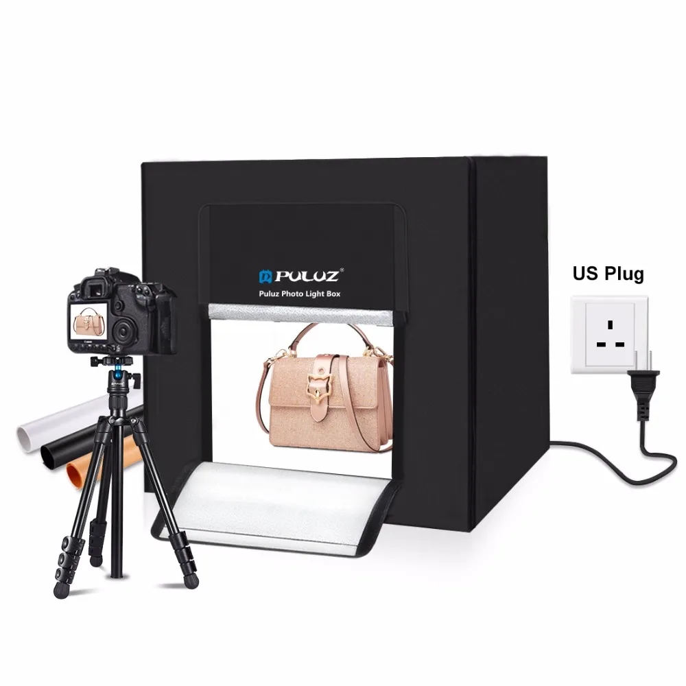 

PULUZ 80 см lightbox складной портативный 80 Вт 5500LM белый свет фото освещение студия Съемка Палатка коробка комплект с 3 вида цветов фоны