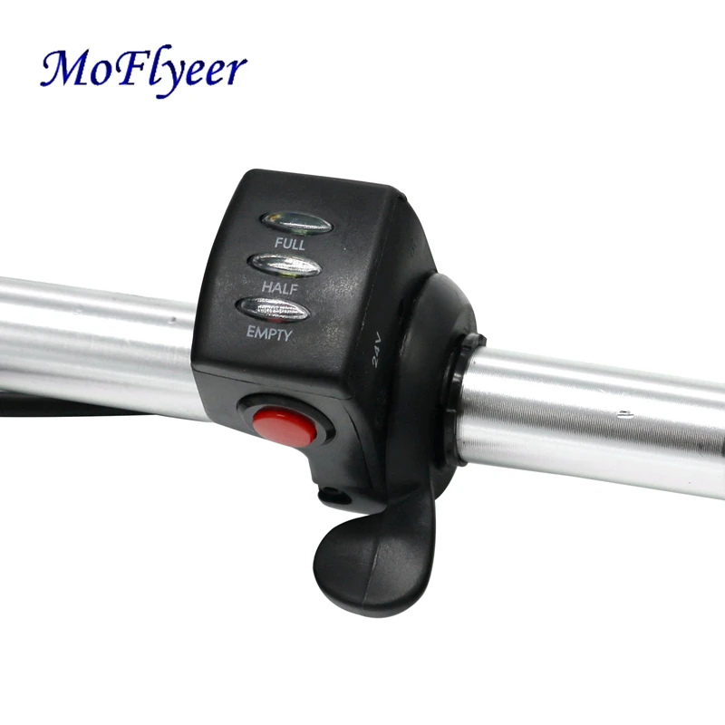 

MoFlyeer 24V Finger Thumb Throttle Electric Scooter Electri Bicycle Accessories Switch Handlebar Grips LED Display