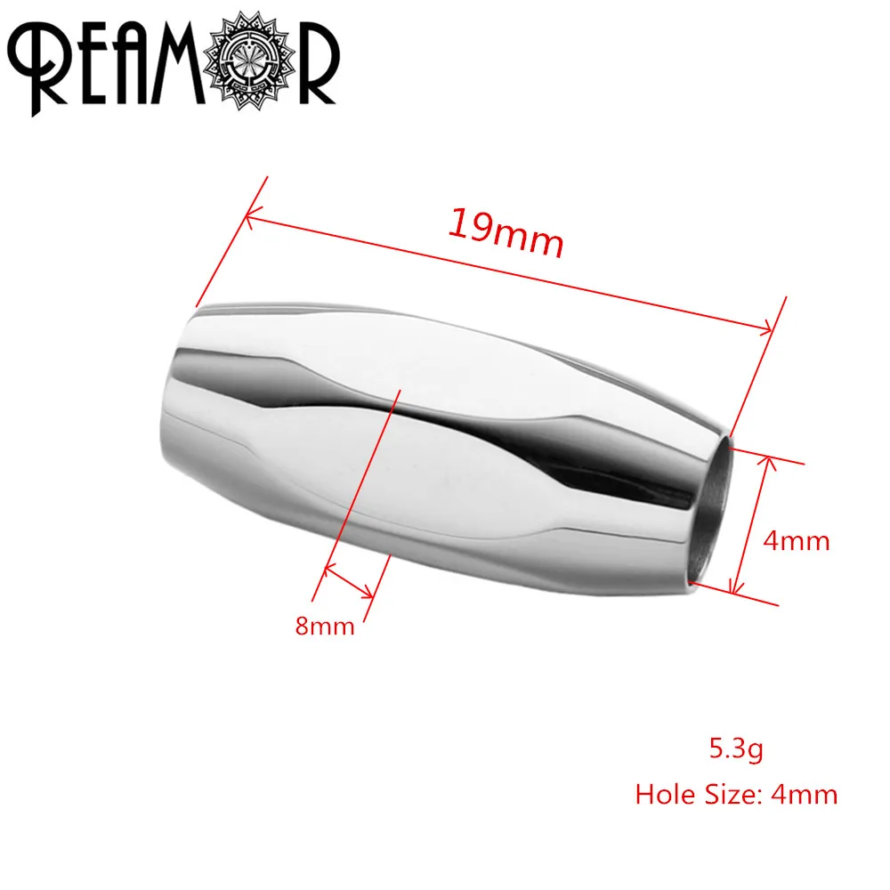 REAMOR 316l Stainless Steel Inner Size 4mm Magnetic Clasps For Jewelry Making Leather Bracelet Metal Connectors Accessories