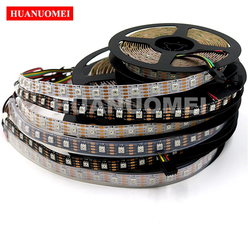 5M 5V 72LEDs/m APA102 LED Strip RGB 5050 SMD Flexible Tape Digital Pixel TV Light Lamp 72pixels/m,WHITE/BLACK PCB,IP20/IP65/IP67