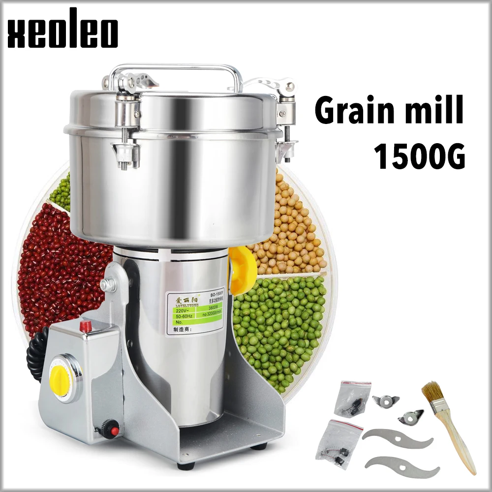 XEOLEO Grain Grind machine1500g Spice grinder Chinese herbal medicine mill Swing type electric Grain grinde Powder mills machine