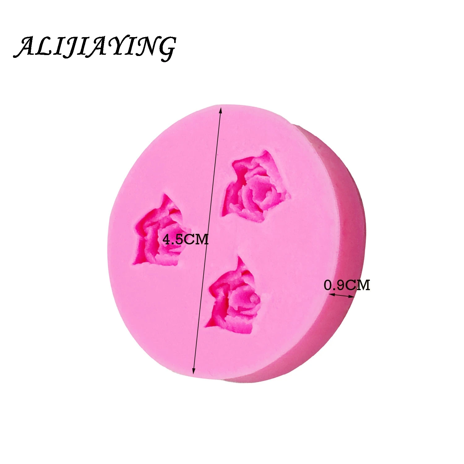 Mini 3 hole rose Sugarcraft silicone mold flower fondant mould Wedding cake decorating tools chocolate mold D0157