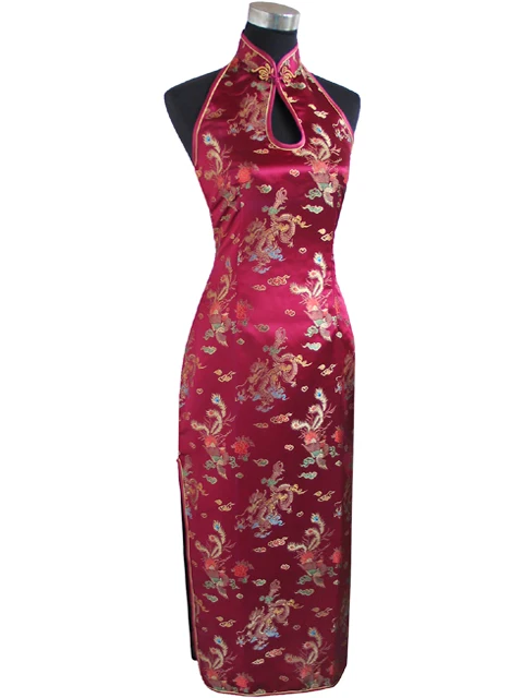 Le donne vestono le donne nuovo arrivo vestito stile cinese Dragon Phoenix Backless Costume lungo Cheongsam abito da sera Qipao