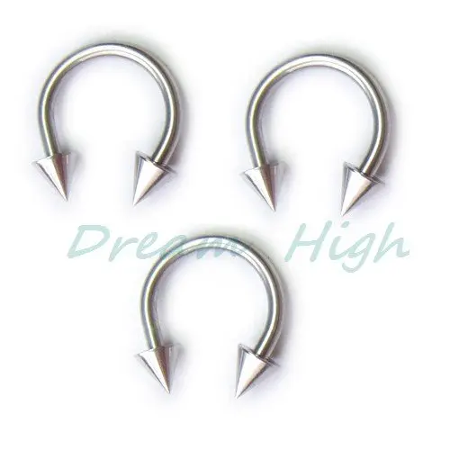 Free Shipping Labret piercing Nose ring Ear 316L Surgical steel promotional gift Navel Ring 200pcs/lot 16G Mixed sizes Horseshoe