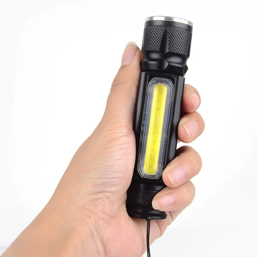 Portable Mini Penlight LED Flashlight Torch Zoomable USB COB 3800LM Rechargeable Pocket Light Camping Hunting Lamp