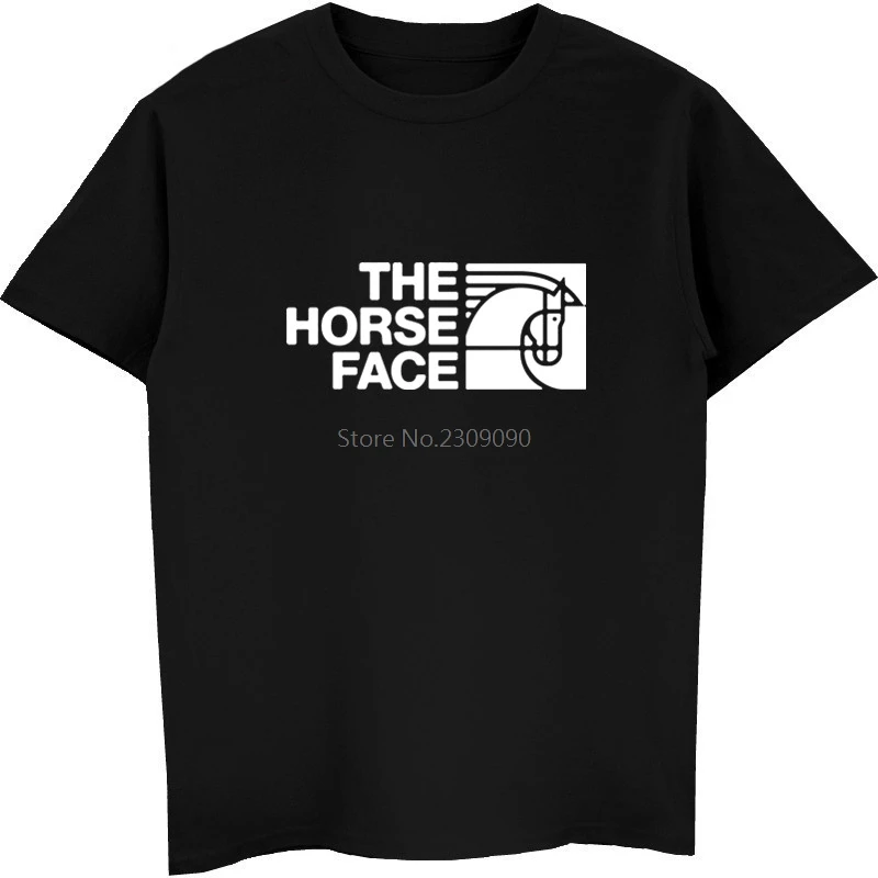 The Horse Face T Shirts Men Casual Cotton New Fashion New Summer Short Sleeve Funny Riding Horse T Shirt Hip Hop Tees Tops