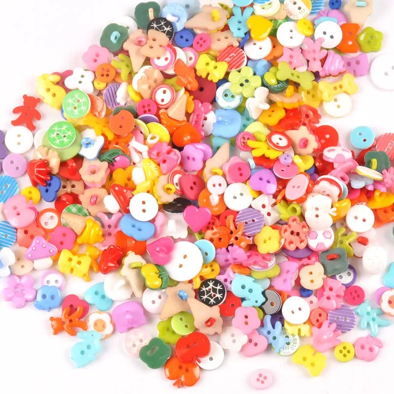 100pcs mixed Shank and Flatback Cartoon Dyed Plastic buttons for kids coat boots sewing clothes Scrapbooking DIY Craft MT1895