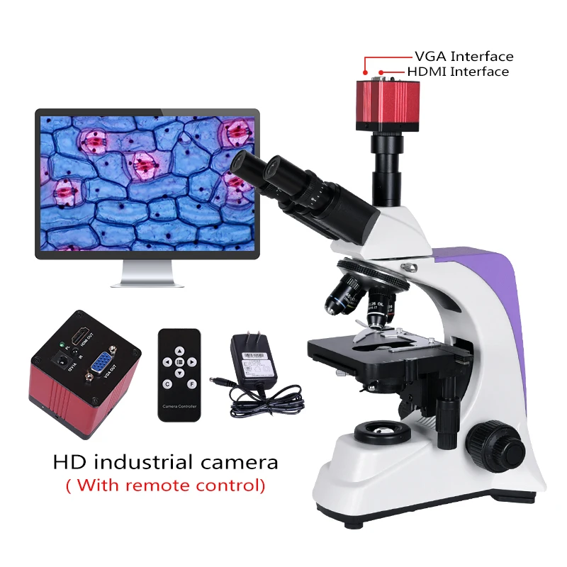 1000x 2500X Professional Biological Lab HD Microscope Trinocular Binocular digital camera lcd eyepiece electronic USB HDMI VGA