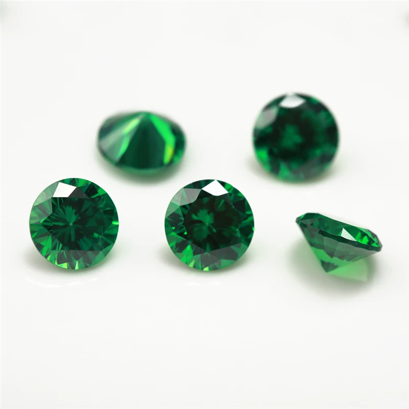 1~3mm 5A Round Cut CZ Stone Brilliant Green Cubic Zirconia Synthetic Gems Zircon For Jewelry Making