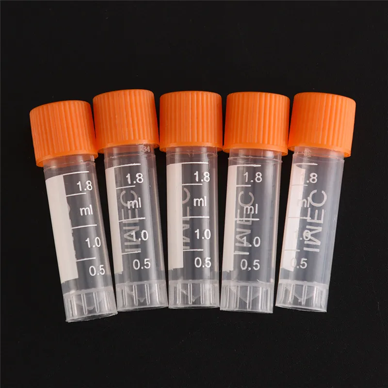 20pcs 1.8ml PP Lab Analysis Freezing Tubes Graduation Centrifuge Tube Volume Vials Bottles With Screw Cap