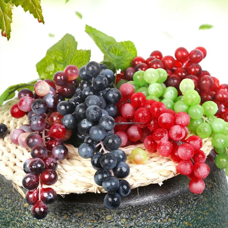 36 Grapes Bunches Artificial Fruit Grape Plastic Fake Fruit Lifelike Home Wedding Party Garden Decoration Mini Simulation Fruit