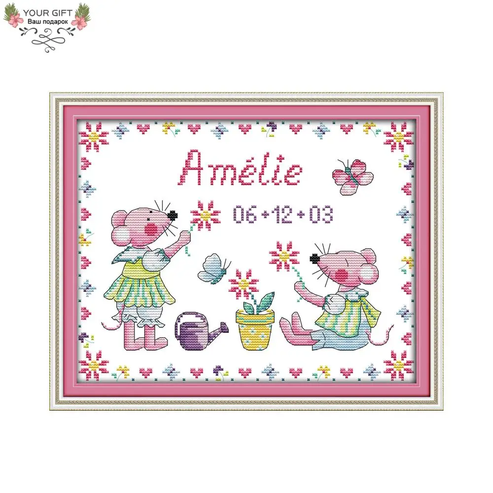 Gioia Domenica K752 14CT 11CT Contato e Timbrato Home Decor Bella Mouse Ricamo Mezzopunto Ricamo DIY kit Punto Croce