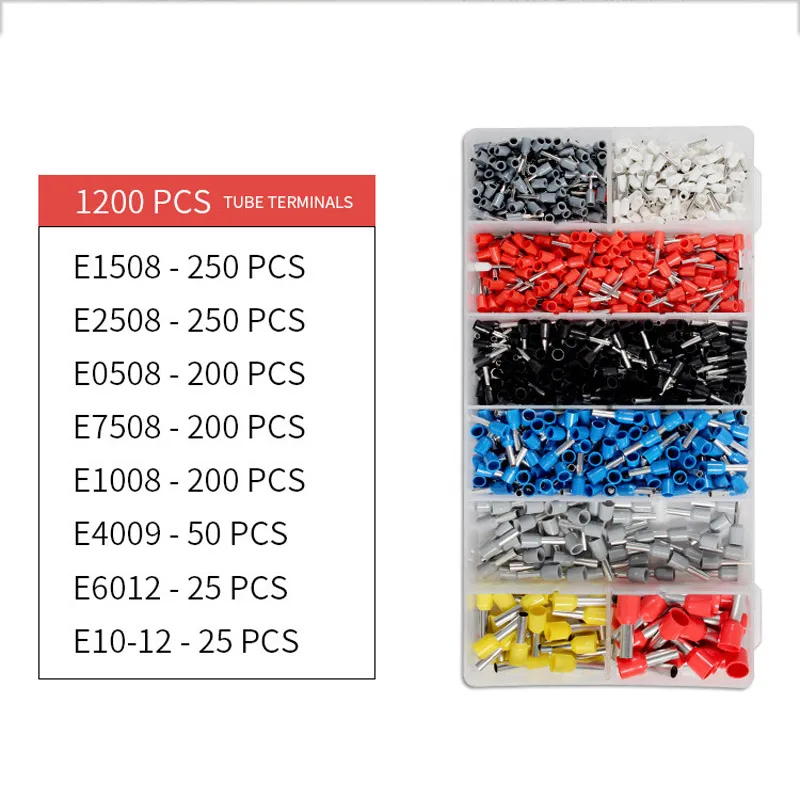 HSC8 6-4 Terminal Crimpen Zange Crimper Zwinge crimpen werkzeug Zange Set mit 1200 Terminals Kit für Kabel Ende -ärmeln Aderendhülsen