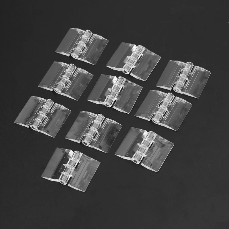 10Pcs Durable Clear Transparent Acrylic Plastic Folding Hinges Perspex Hinge For Storage Box Link Showcase Furniture Dropship