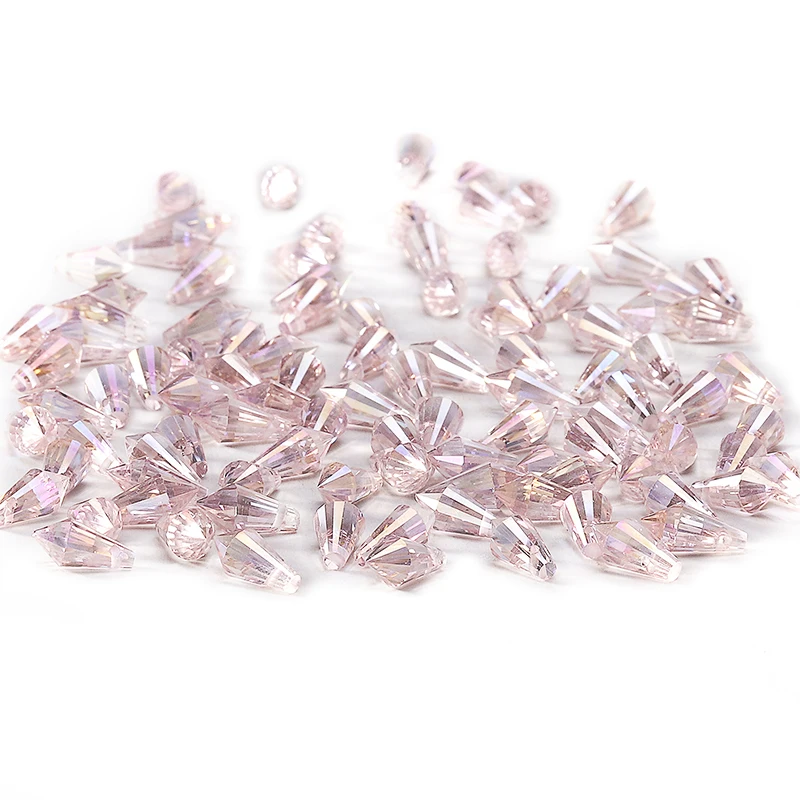 NEW Triangle Cone Crystal Beads AB Colour 10pcs 6*12mm Austria Crystal Triangle Cone Loose Beads DIY Bracelet Jewelry C-6