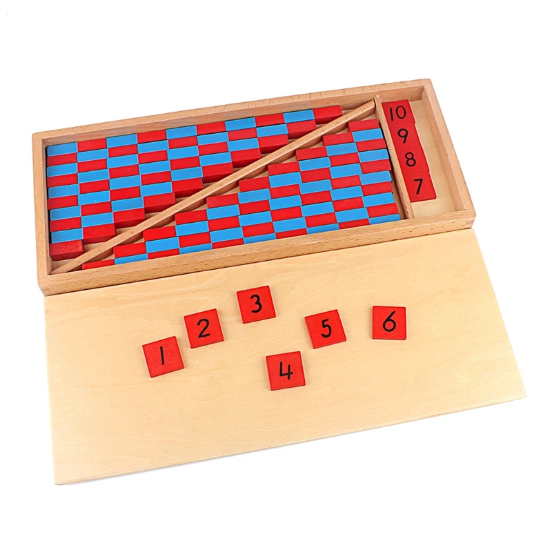 Brinquedo do bebê pequenas hastes numéricas montessori matemática 1-25cm vermelho & azul hastes matemática brinquedo aprendizagem & educação clássico madeira crianças brinquedos