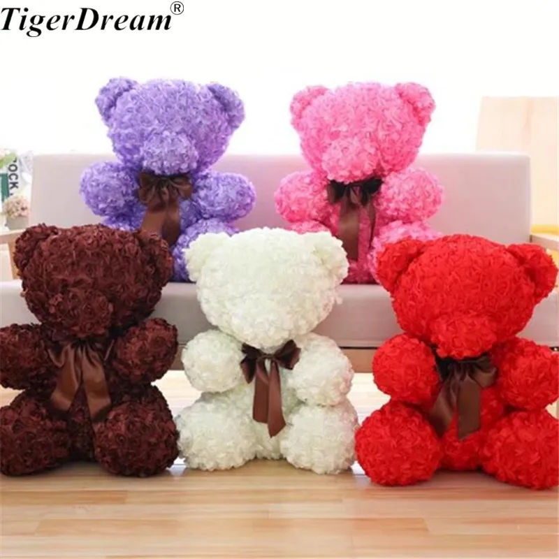 

60CM Valentine's Day Gift 5 Colors Big Rose Bear Plush Toys Lovely PP Cotton Teddy Bears Sweet Smell Doll GirlFriend Present