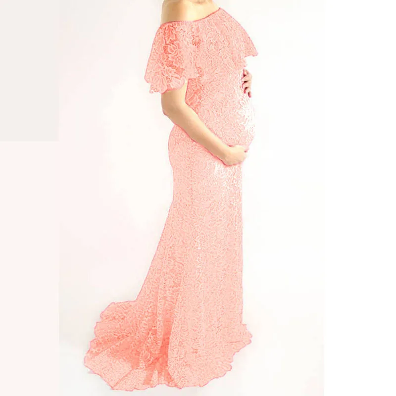 Lace Maternity Dresses For Photo Shoot Long Pregnant Dress Pregnancy Dress Photography Maxi Vestidos Clothes For Pregnant Women