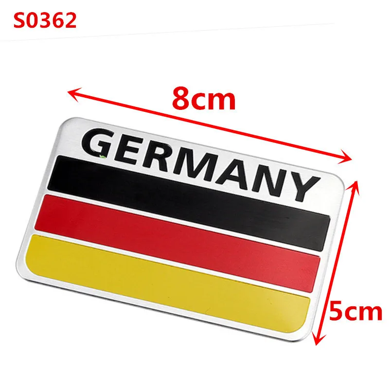 3D Metal Germany German National Flag Badge Car Front Grill Grille Emblem Sticker Racing Sports Decal for VW Benz BMW Audi Sline