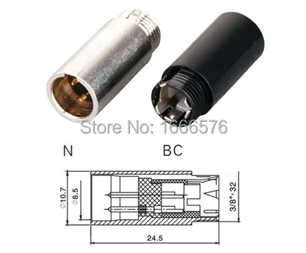 wholesale 50 pcs/lot 3 pin Male Mini XLR Audio Microphone connector -114