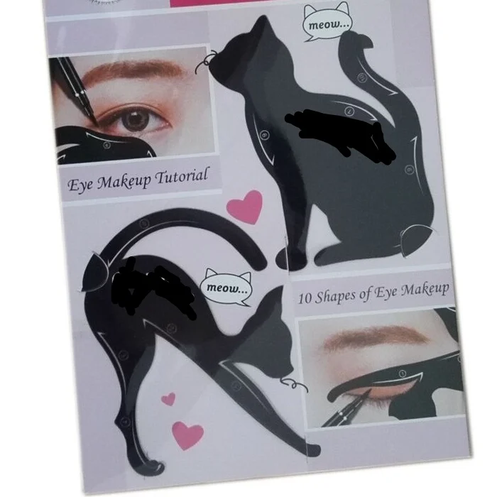 2Pcs Women Cat eye Line Pro Eye Tool set Eyeliner Stencils Template Shaper Model