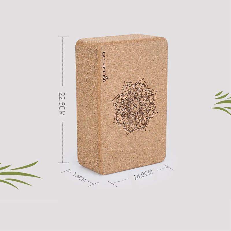 2 Pcs Natural Cork Yoga Brick Eco-Fridenly High Density Non-slip Dance Pilates Leg Pressing Exercise Yoga Block Yoga Equipments