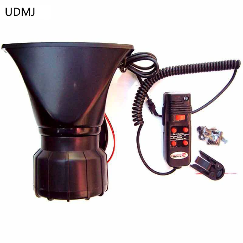 

UDMJ Car Van Truck 5 Sound/Tone Loud Speaker Horn/Siren Max 300db 12V 100W Police Firemen Alarm Loudspeaker