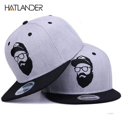 [Hatlander] original cinza legal hip hop boné masculino feminino chapéus vintage bordado personagem bonés de beisebol gorras planas osso snapback