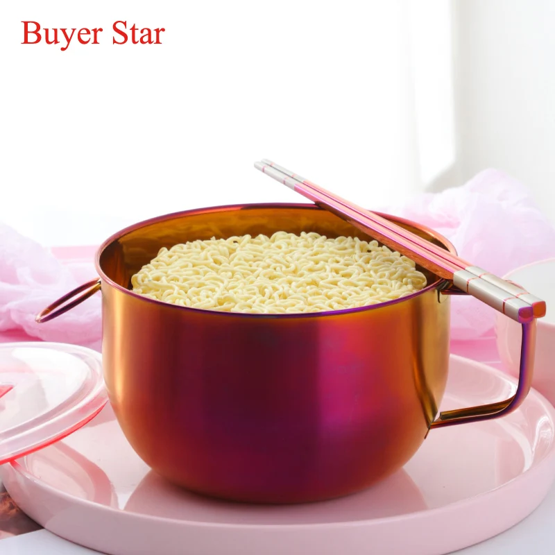 1 PCS Multifunction Noodle Bowl With Handle Ring Salad Ice Cream Soup Instant Noodle Bowl  Food Container Kitchen Tablewares