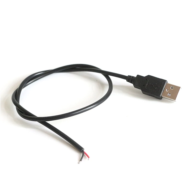 1ks bílá / černá barva 50/100CM délka po jednom barva LED svléknout se lehký USB obvázat drát 2póly red+black linky USB konektor kabel