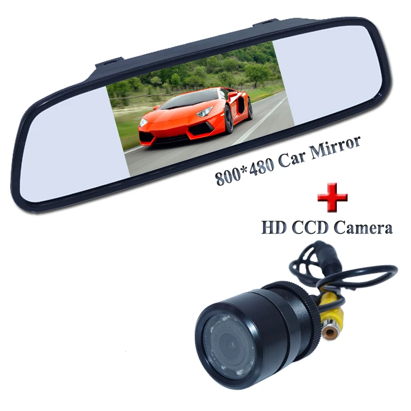 

28mm car reversing camera +car rear mirror monitor with 5"HD 800*480 monitor satisfy for all cars as for Nissan for kia ect