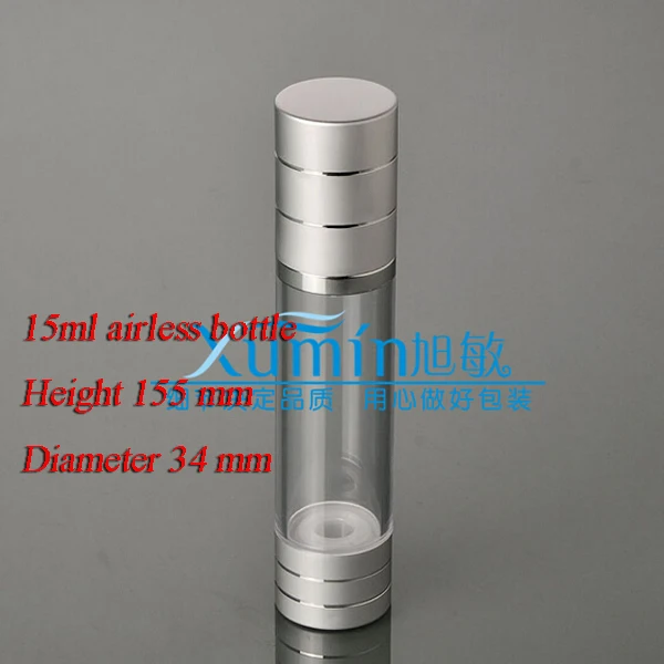 50ML(20pcs/lot) airless pump bottle ,Silver double tangent vacuum emulsion pressure bottle, plastic bottle