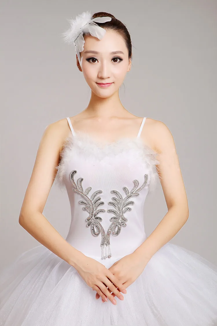 Adults White Swan Lake Ballet Dress Women Ballerina Tutu Costume Classical Ballet Leotard Stage Performance Dancewear