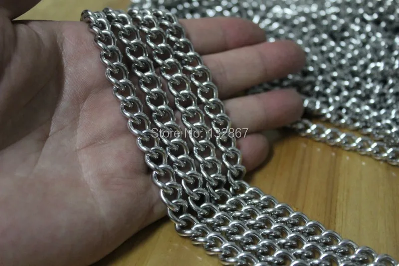 

Good Quality Polished 5M In Bulk DIY Jewelry Finding Cowboy Link Chain Stainless steel 8.7mm Heavy