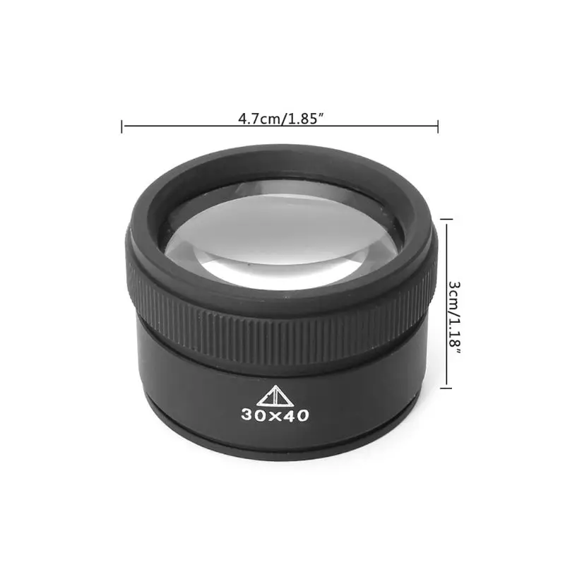 1 pcs 30 x 40 Optics Loupe Metal Magnifier Jeweler Coins Stamps Magnifying Glass Lens