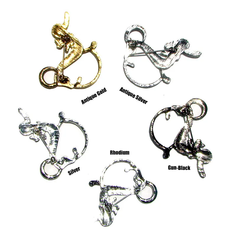 New Crystals Metal Dog Animal Charm Glasses Holder Pin Fashion Prnament Jewelry