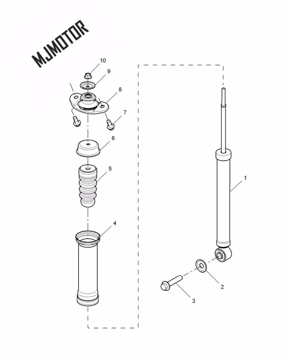 (1pc) Shock absorber Rear assy. with dust cover for SAIC ROEWE 350 MG Autocar motor part 50016195