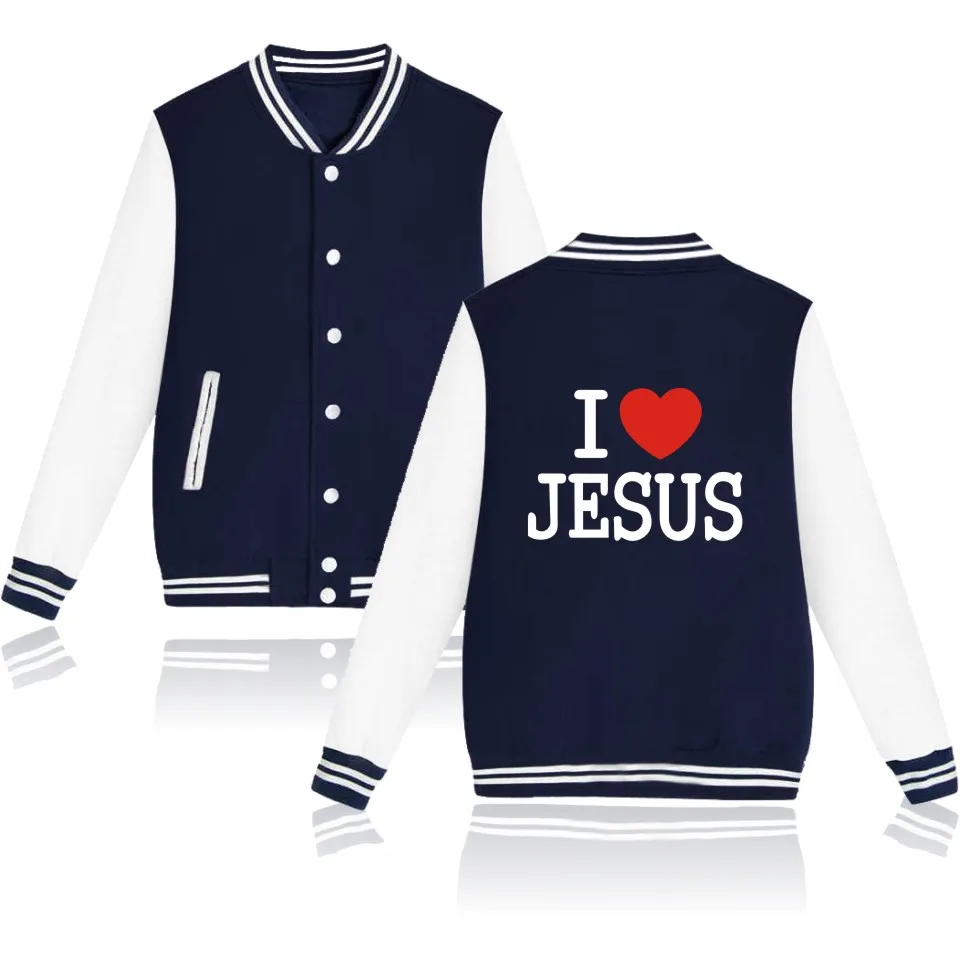 

I LOVE JESUS Baseball Jacket Men/Women Uniform Coat Christian Faith Hoodie Sweatshirts JESUS is COMING SOON Tracksuit Men Tops