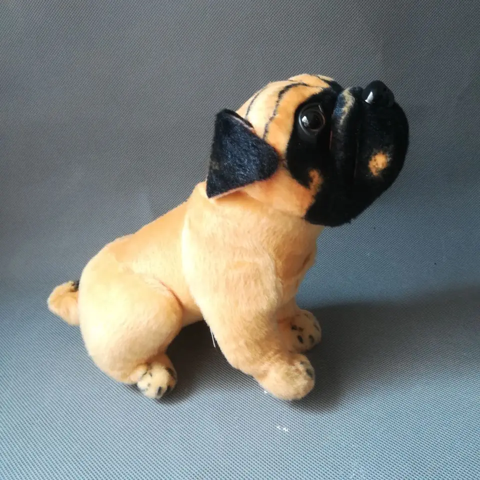 simulation pekingese dog plush toy about 28cm squatting pug soft doll birthday gift h2326