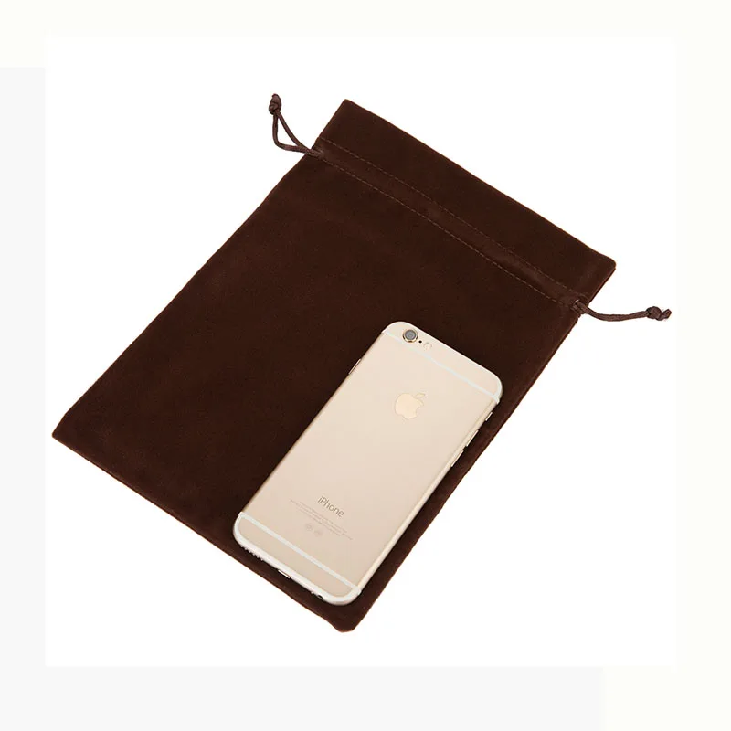 Hohe Qualität Große Samt Kordelzug Taschen 17x23 cm (6,6 "x 9") schmuck Verpackung Tasche für Make-Up Schal Haar Beutel Kann Individuelles Logo – Detail 5