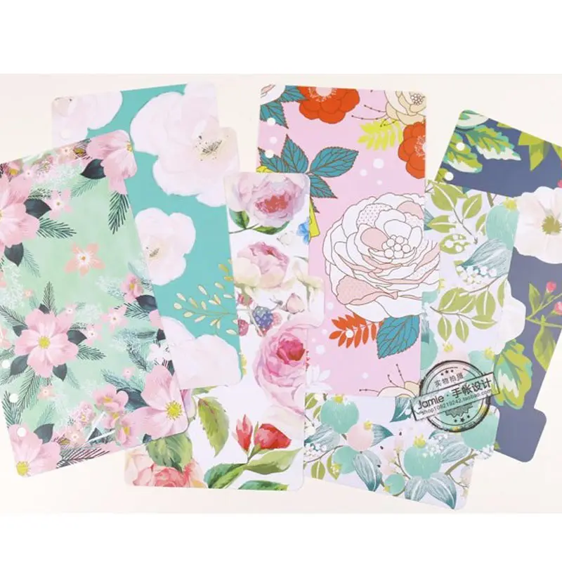 A5 A6 A7 Notebook Planner Accessories Flower Colorful Dividers Inner Page 5pcs Per Set Filler Papers Match For Filofax Agenda