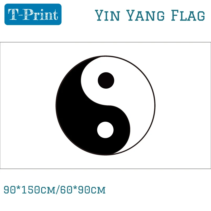 60x90cm 90x150cm Yin Yang White Black Flag 3ft x 5ft Polyester Banner