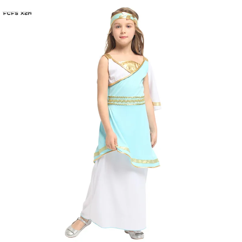 

Girls Halloween Goddess Athena Costumes Kids Children Greece Princess Cosplay Carnival Purim Stage Play Masquerade Party Dress