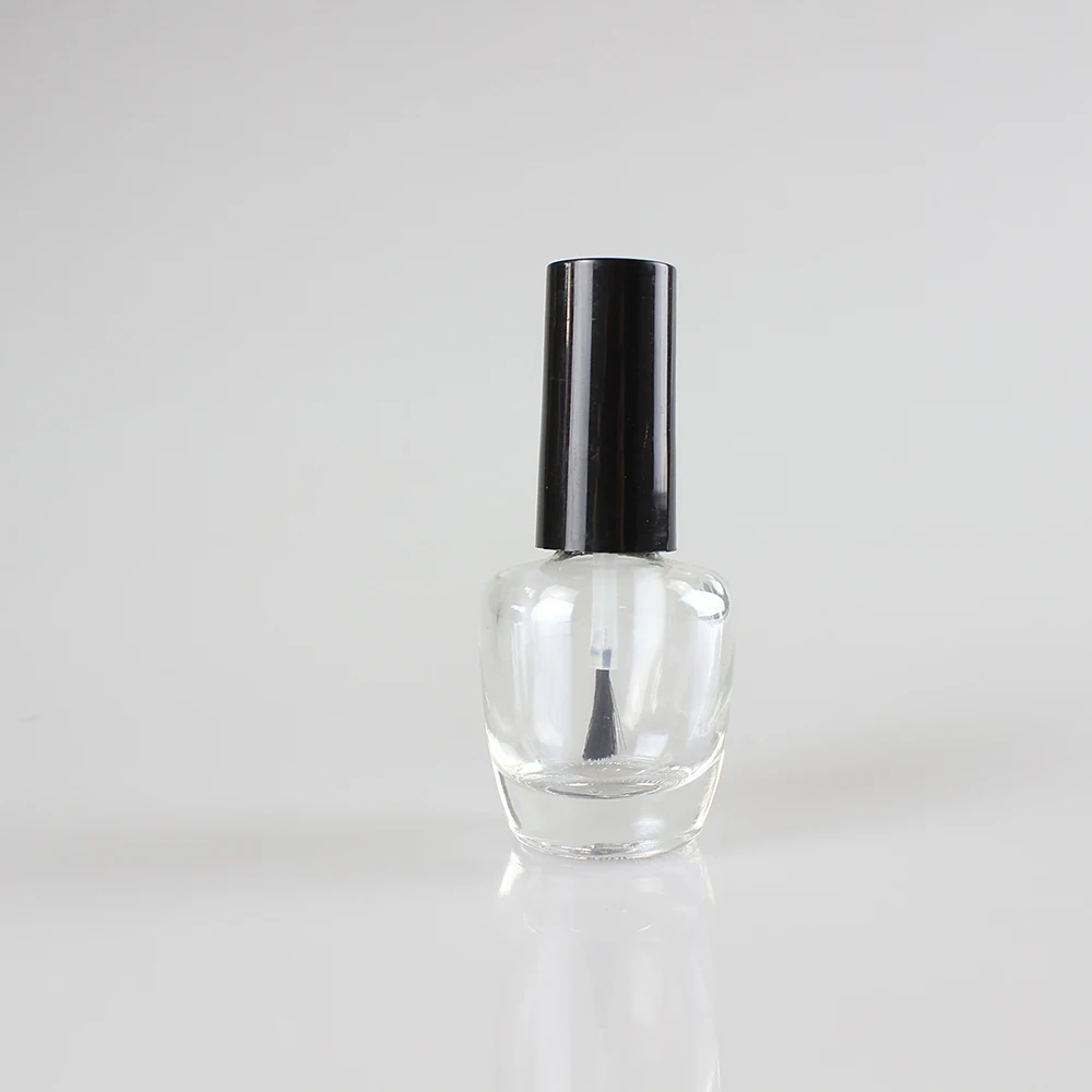 Gel Nail Polish Empty Bottle 12ml Clear Glass with Black Brush Wholesale