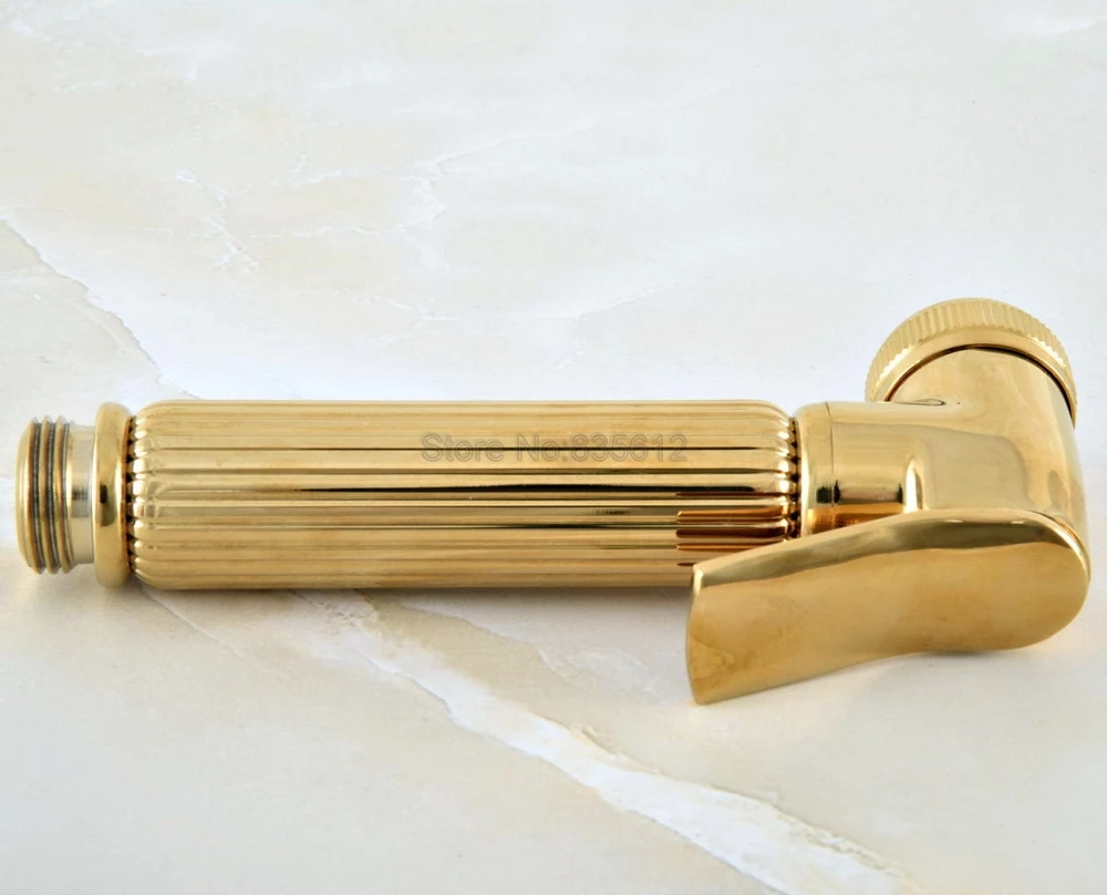 Telephone Style Ceramics Hand Held Bathroom Shower Head / Golden Brass Finish Bathroom Handheld Shower Head Accessory thh050