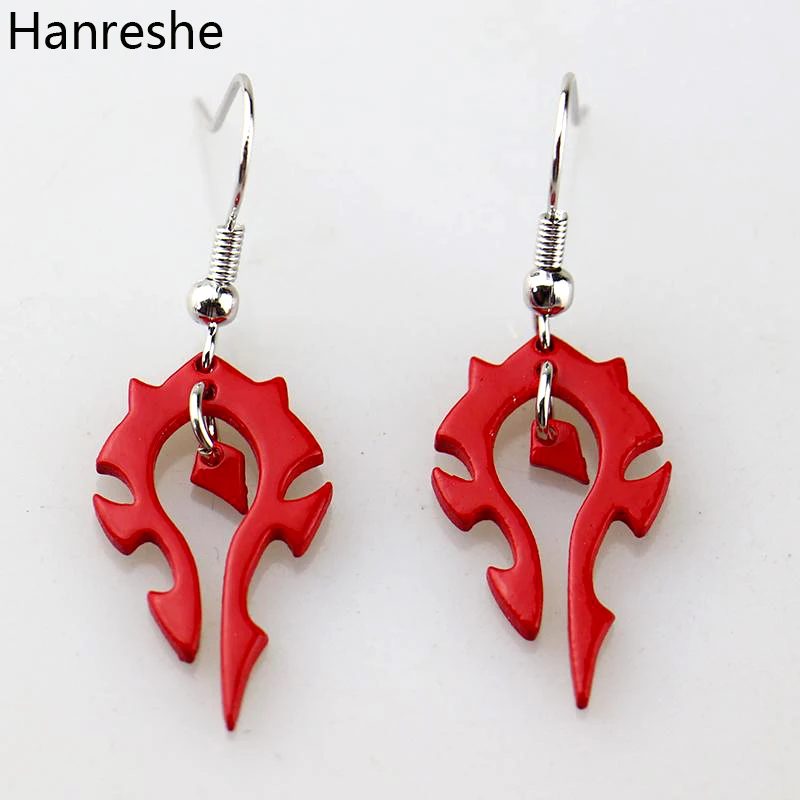 New World of Horde Drop Earrings the Horde Symble Game/Movie Punk Jewelry WOW Red enamel Earrings