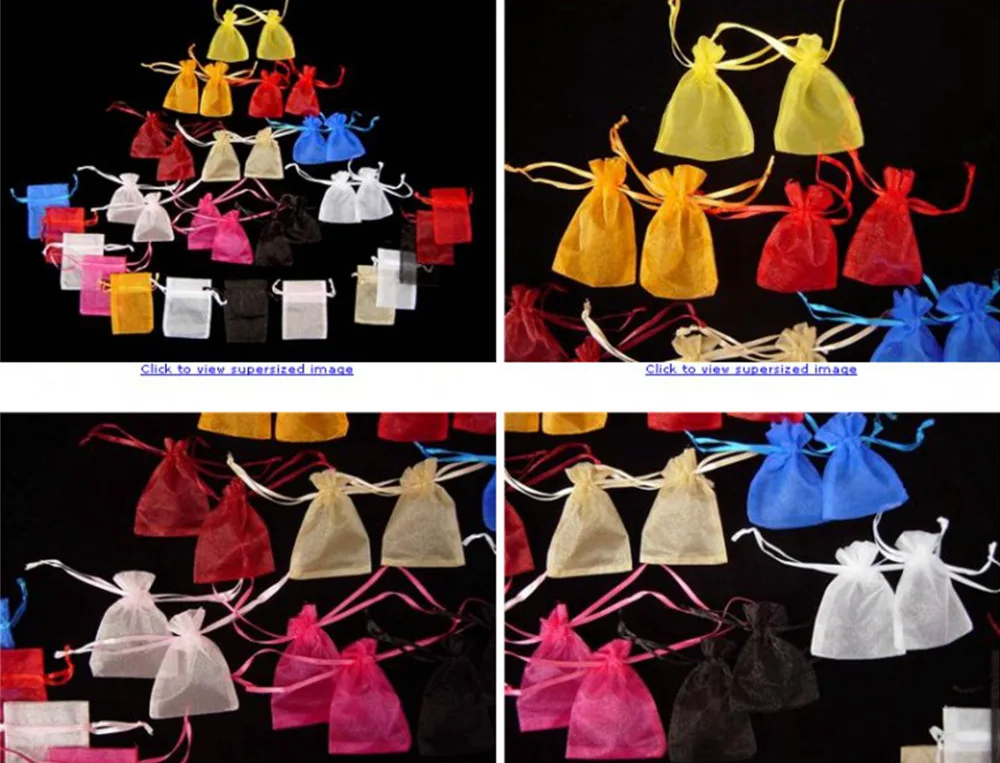 OMH grosir bags, 10x12,10x15,11x16,15x20,17x23,13x18cm campuran Natal tas kemasan perhiasan voile tas hadiah BZ08-20