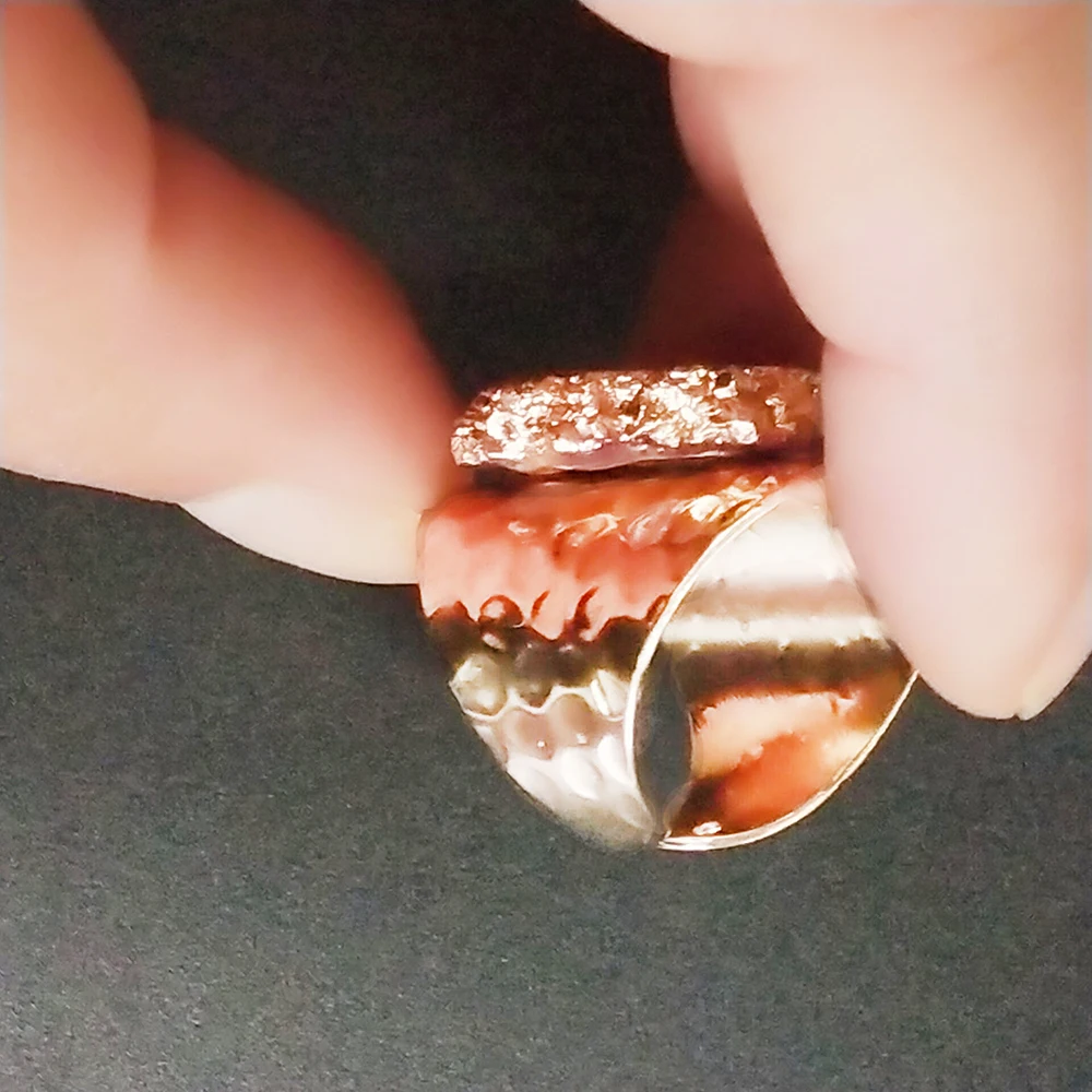 Fashion Simple Exquisite Luxurious Gem Ornament Ring Plating Gold Natural Crystal Flower Adjustable Women's Ring Jewelry