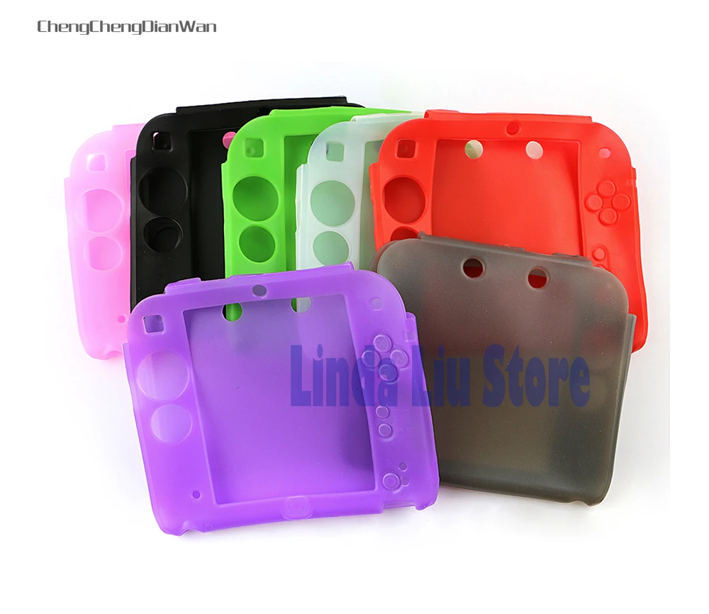 10pcs/lot New Pure Color Ultra Thin Silicone Case for 2DS Soft Rubber Gel Protective Case Cover